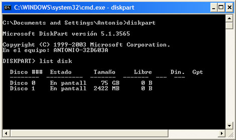 Consola de comandos PASO 3