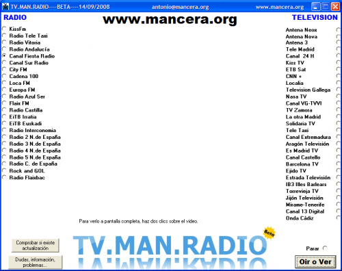 Primera versión de TVManRadio